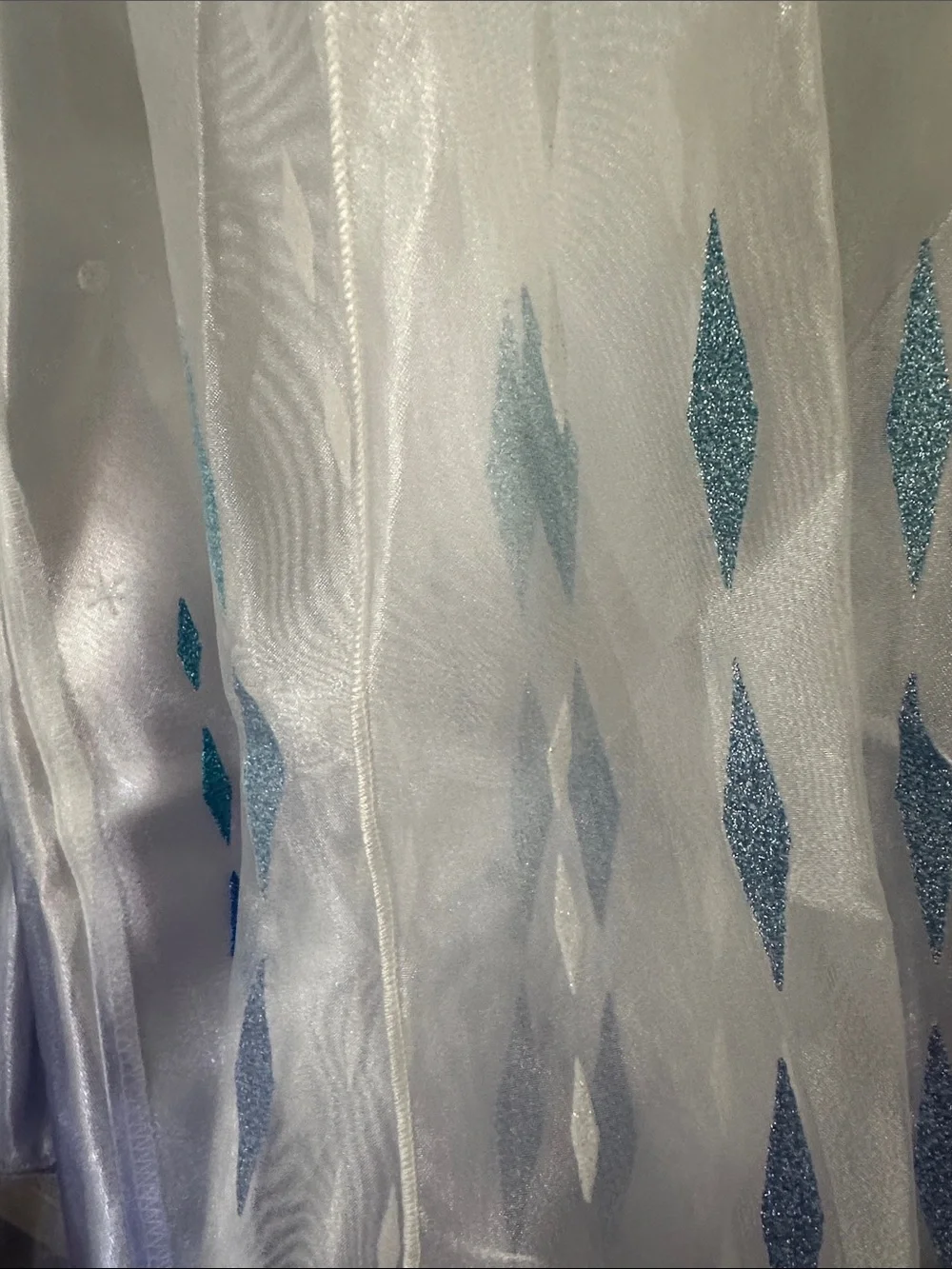 Disney Elsa-Inspired White and Light Blue Sparkle Costume with Light Blue Pants